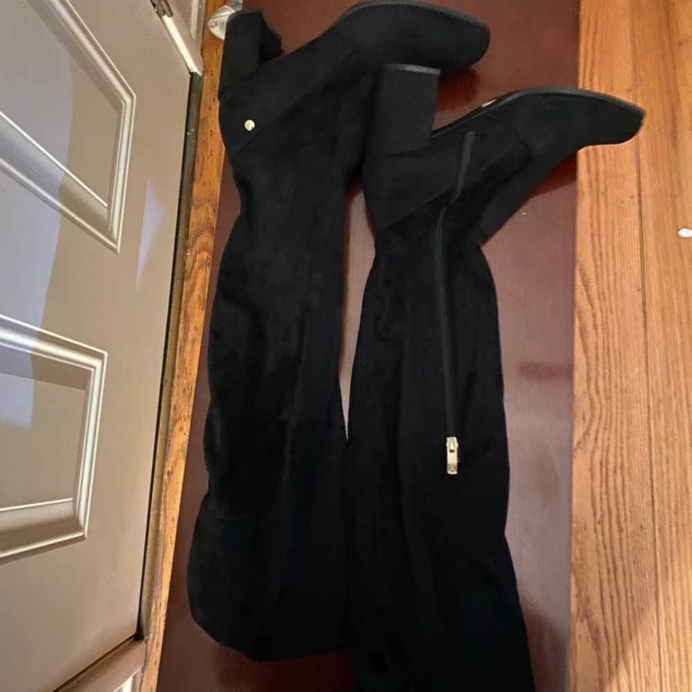 Black over the knee suede boots